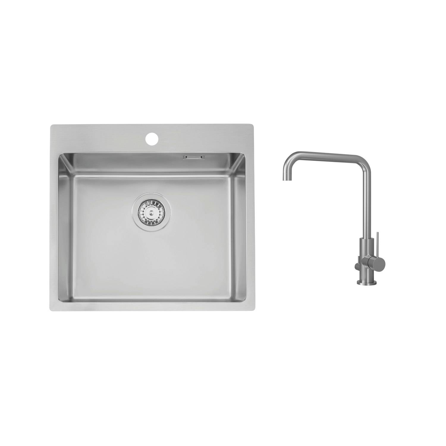 Diskho Stala Lagom-T50 med Köksblandare Scandtap Steel Mood D