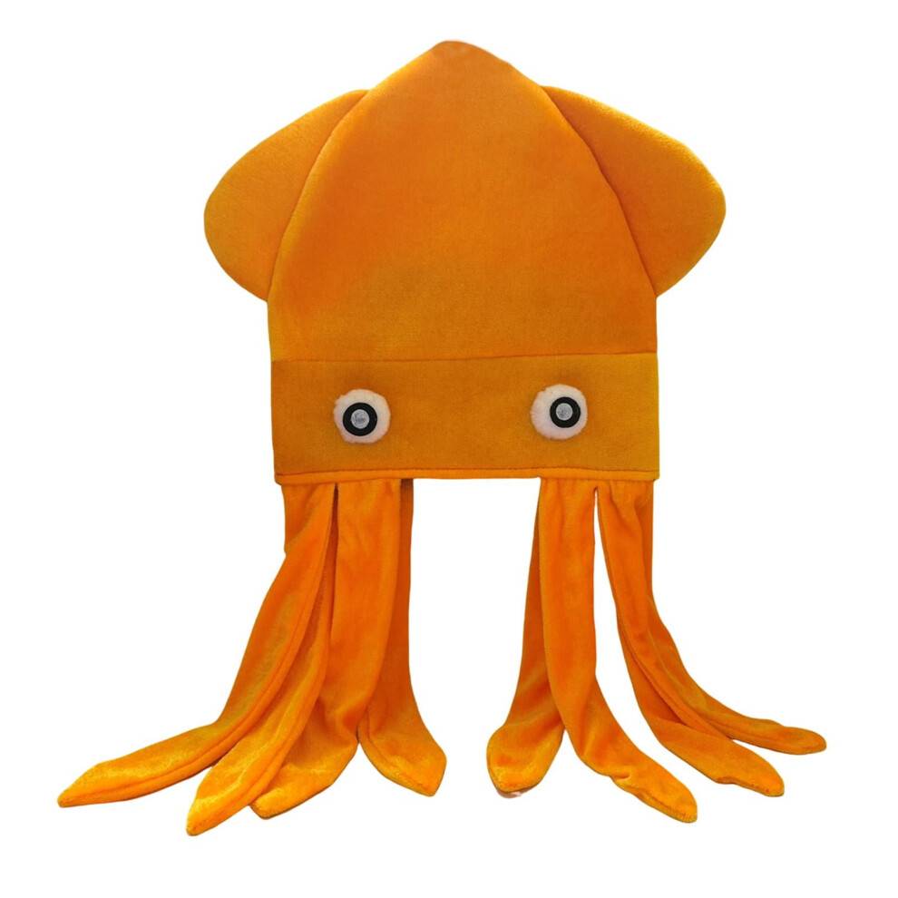 Octopus Party Hat Orange – Cosplay Hovedbeklædning til Børn &
