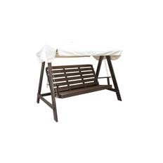 Comfort Garden Hammock Pelle med Tak - Brun &amp; Beige Hängsoffa