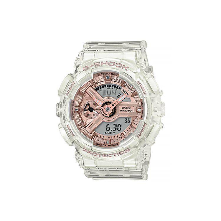 Casio G-Shock Färgblock Street Transparent Gelé Vattentät Stöttålig Antimagnetisk Sport Kvartsverk Hartsrem GMA-S110SR-7APR white
