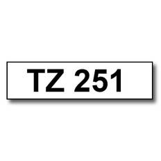 Brother TZe251 24 mm x 8 m Sort tekst / Hvid tape alternativ tape (TZ251)