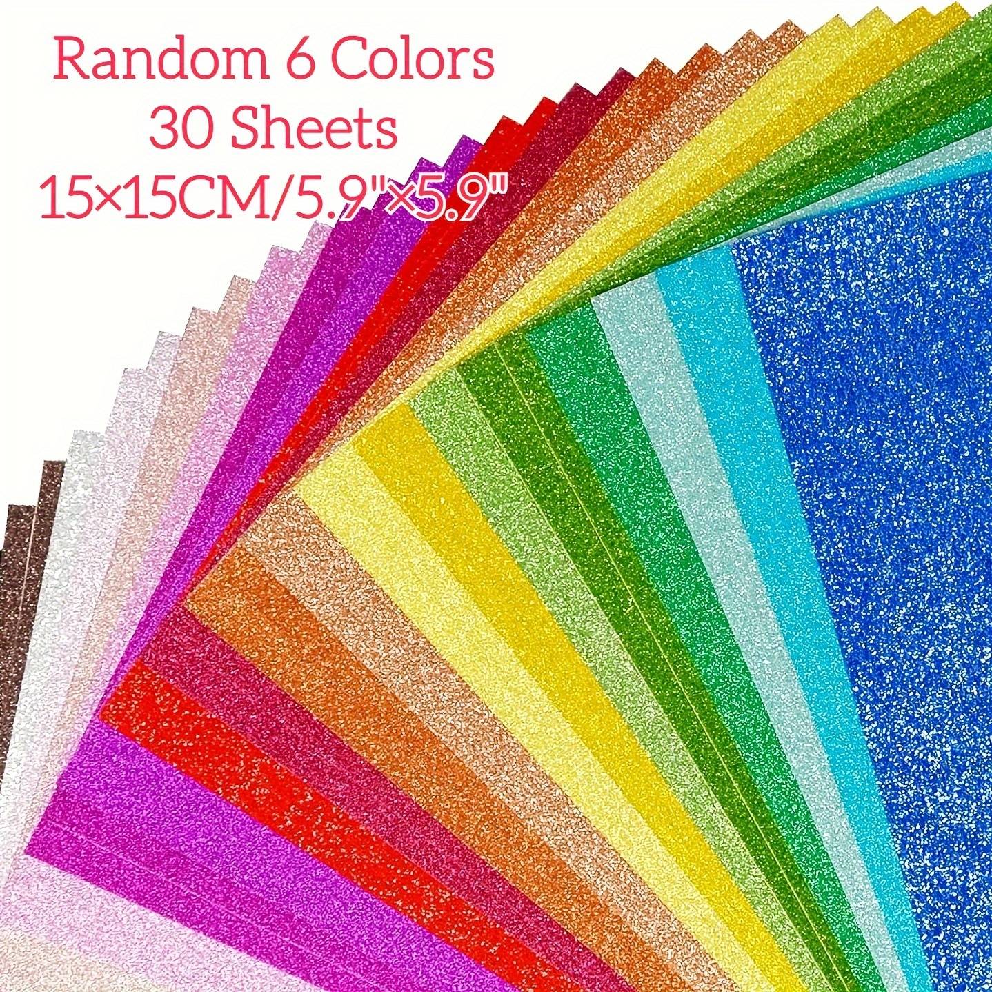 TEMU Glitter Cardstock, , 15cm X 15cm/5.9 "x5.9", 6 Random Colors, Premium Cardstock For , Crafts And Diy Projects, Sparkly Paper For Card Making, 250 Gsm