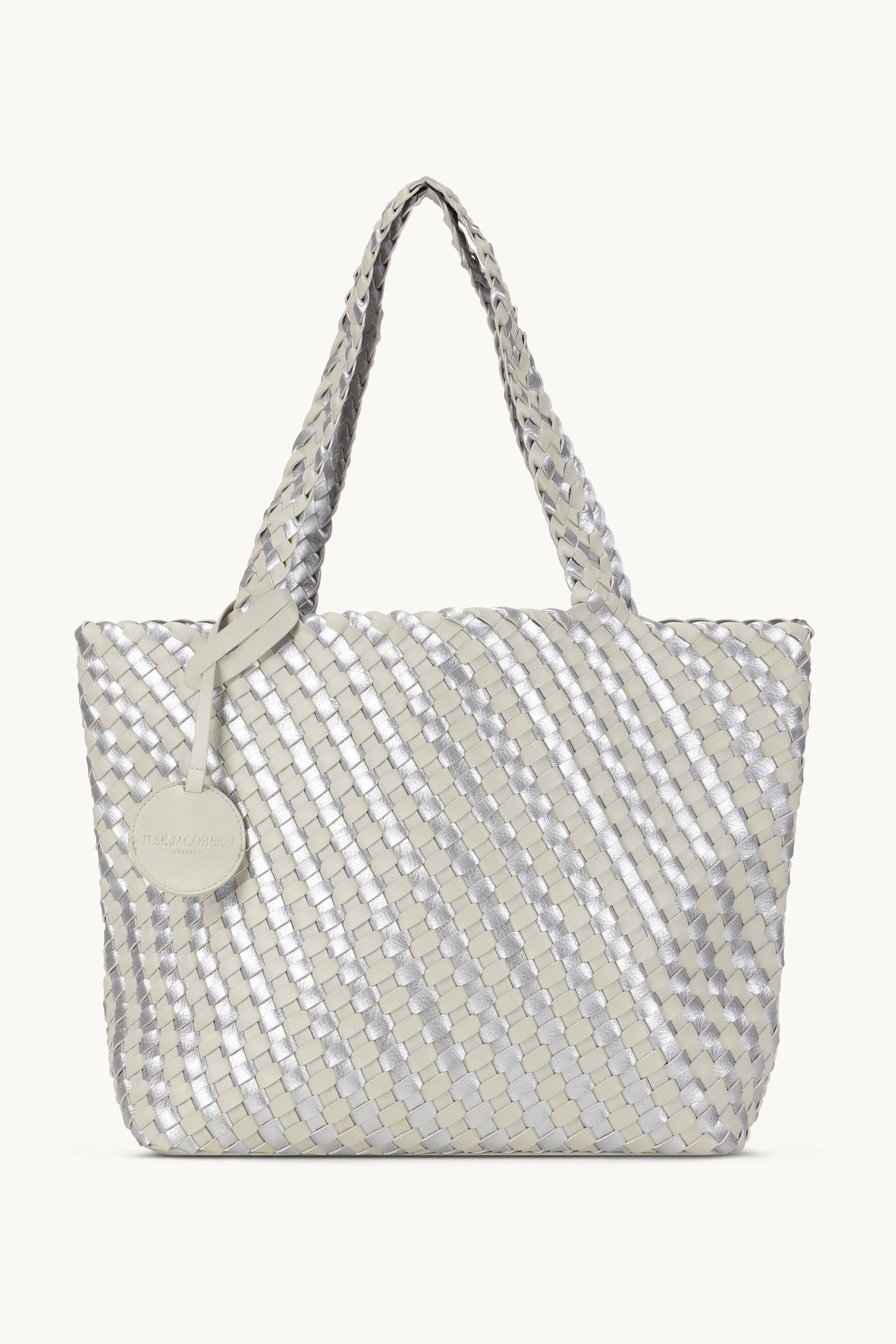 Tote Bag Flettet - Milk Creme Silver - OS