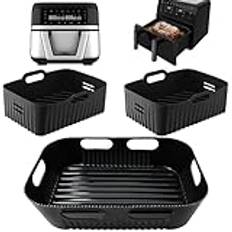 3 st luftfritöstillbehör för Cecotec 9 L, La Mustache 9 L, luftfritöskorg, för Cecofry Dual 9000 Air Fryer, återanvändbar behållare för luftfritösen (1 x 9 l 2 x 4,5 l)