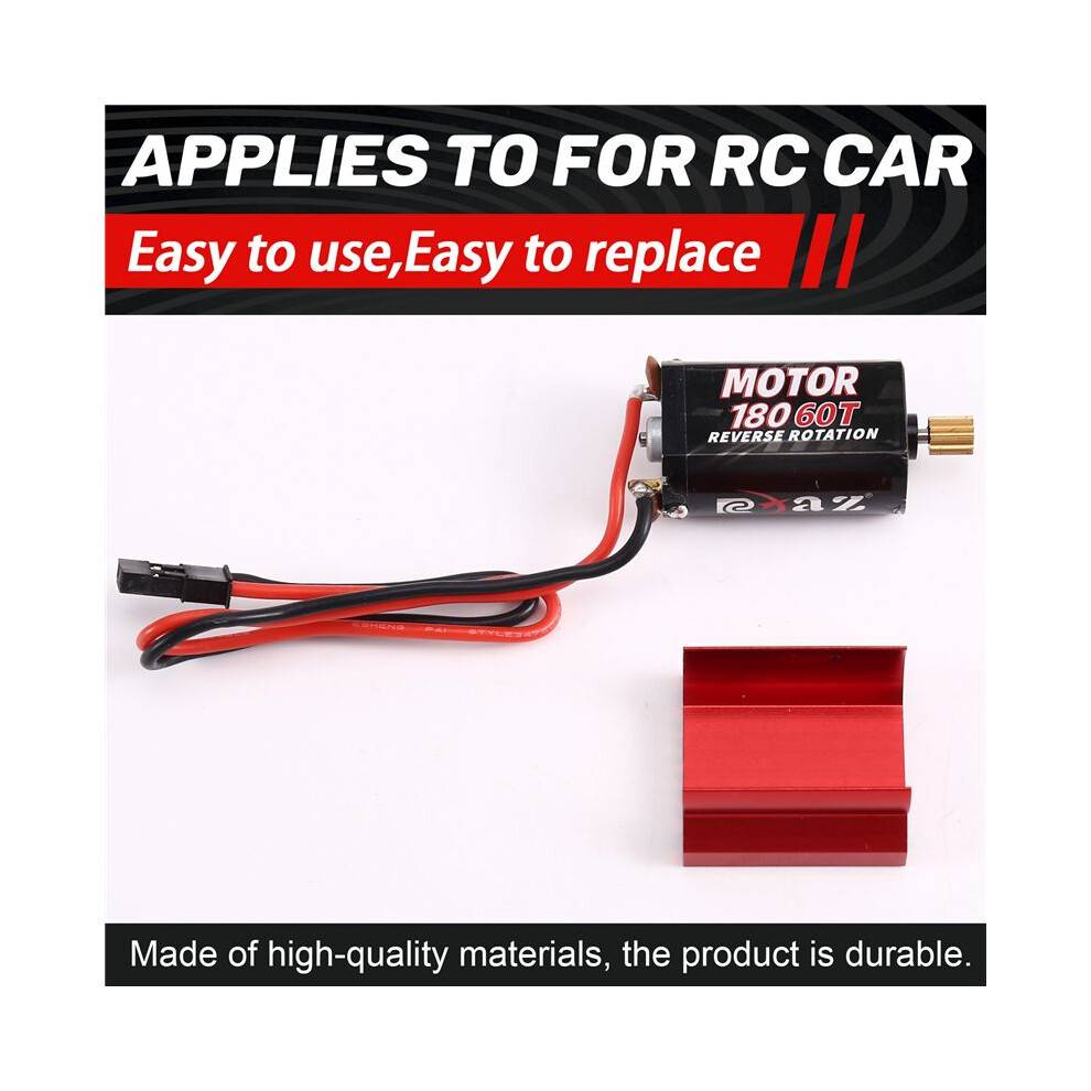 180 Brushed Motor with 11T Gear for Trx4m 1/18 RC Crawler with Red Heat Sink 60T