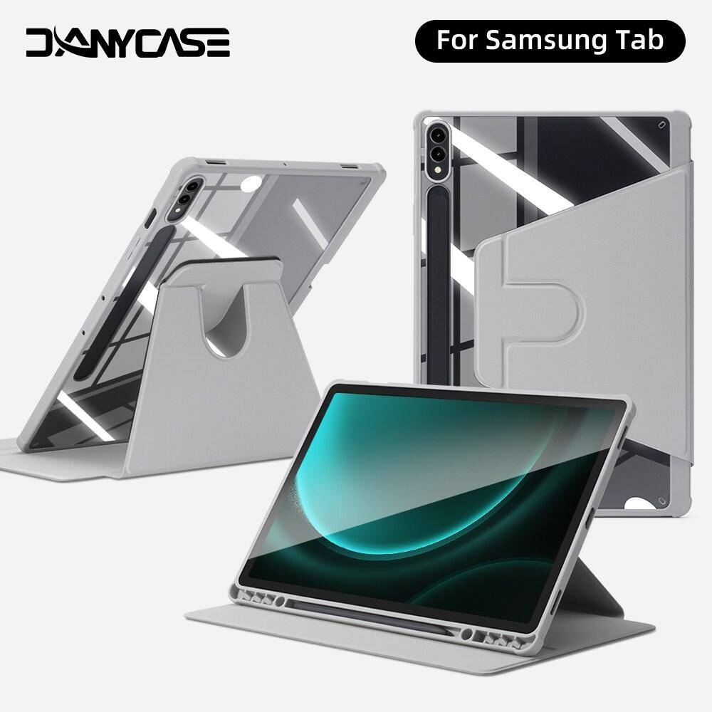 360° Roterbart Fodral för Samsung Galaxy Tab S9 FE 10.9 S6 Lite 10.4 S10 Plus 12.4 tum A9 Plus S9 Plus S9 FE Plus 12.4 S7 FE S8 Plus A8 A9 8.7 violett