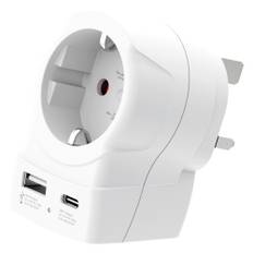 Skross Rejsestik Europa til UK 20W PD (1 x USB-A + 1x USB-C)