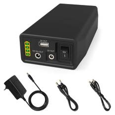 TalentCell Powerbank, LiFePO4 Akku, 12/9/5V Lithium-Eisen-Phosphat-Batterie, wiederaufladbar, 12.8V 6000mAh 76.8 Wh, mit Ladegerät, für LED-Leuchtstreifen, CCTV-Kameras, etc, Schwarz