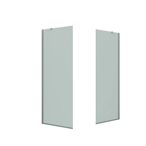 Dansani Match walk in duschkabin, modell D+D, 97 cm, frostat glas, satin profil