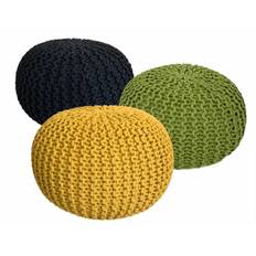 POUF SET 3 stycken Ø 55 cm Knittande avförings