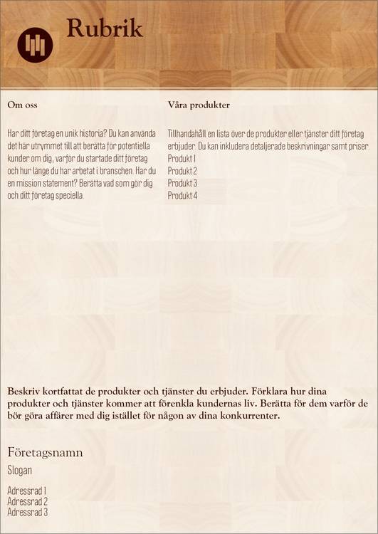 A4-flyers - Bruna - Golv - Bygg & Anläggning