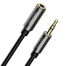 deleyCON 3,0 Jack Ljud Stereo AUX-Kabel Förlängningskabel 3,5mm Jackkabel Ljudkabel Förlängning Metallkontakt Mobiltelefon Smartphone Surfplatta Hörlurar Hi-Fi-Mottagare (Extra Tunn & Flexibel)