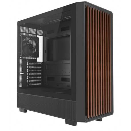 DUTZO C740 Airflow Wood - Kabinet - Miditower - Sort