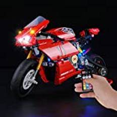 BRIKSMAX LED-belysningskit för LEGO Technic Ducati Panigale V4 R motorcykel, kompatibel med LEGO 42107 byggklossar modell – inkluderar inte Lego-setet (fjärrkontrollversion)