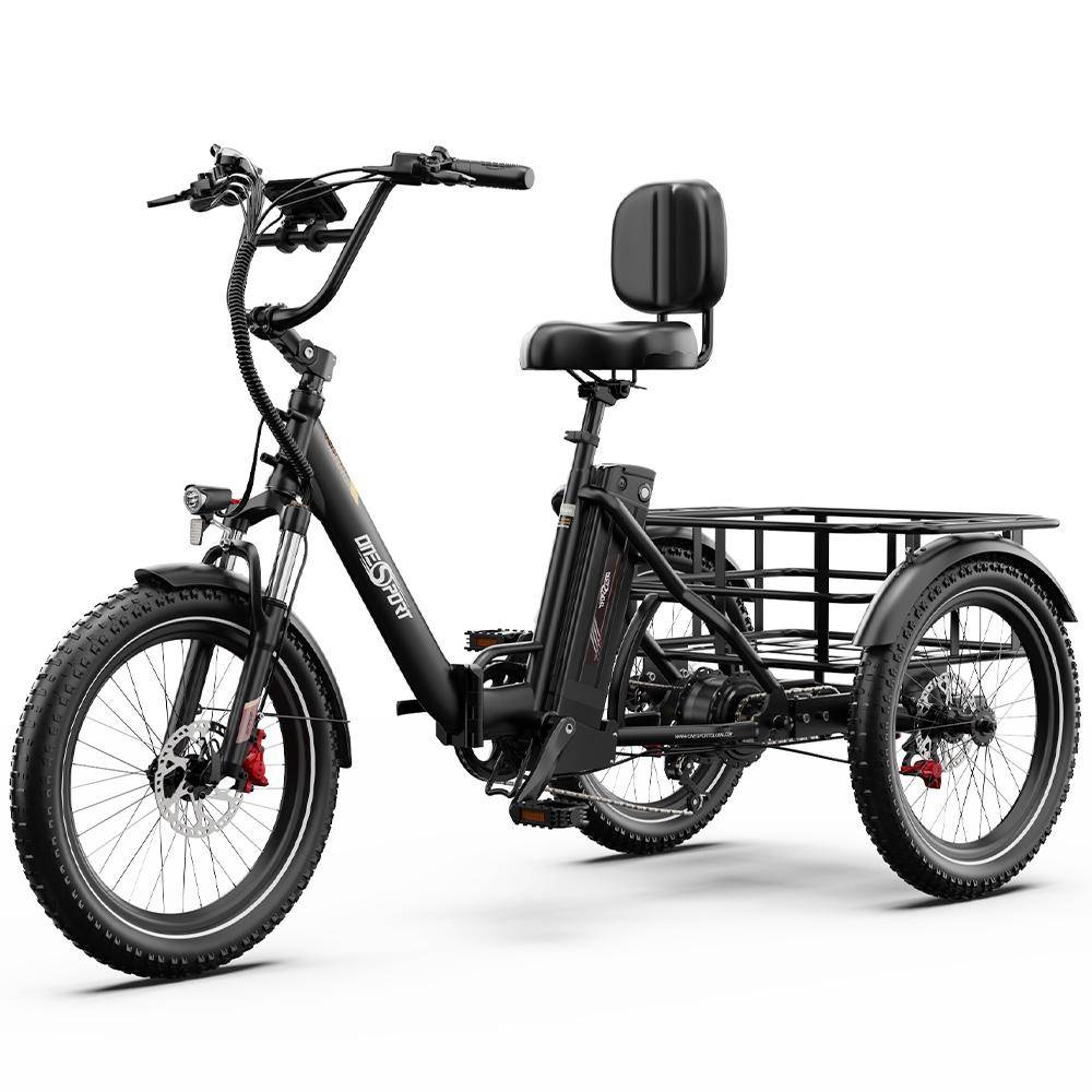 Onesport OT30 Pro 20-tums elcykel, 500W motor, hopfällbar el-lastcykel, 7-växlad växellåda, dubbla skivbromsar, 48V 18AH batteri, maximal lastkapacite