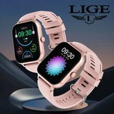 LIGE Smart Watch For Men Women 1.83inch HD Touch Screen Sleep Monitor/100+ Sports Mode/Smart Voice Assistant/Wirelss Call/Fitness Waterproof Smart Bracelet For Android Ios