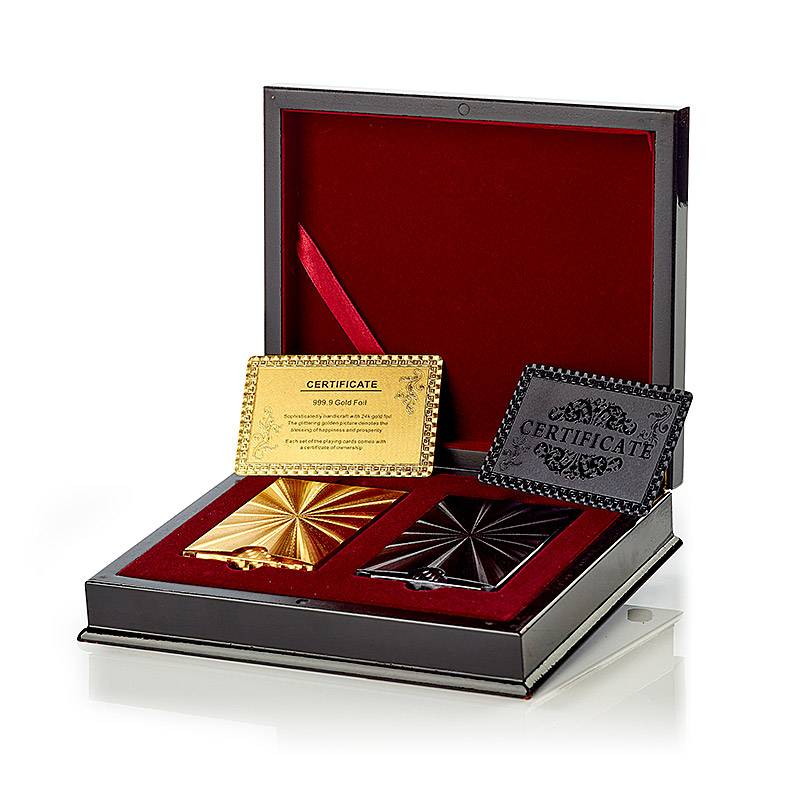 Kortspil deluxe Guld/Sort 2x.