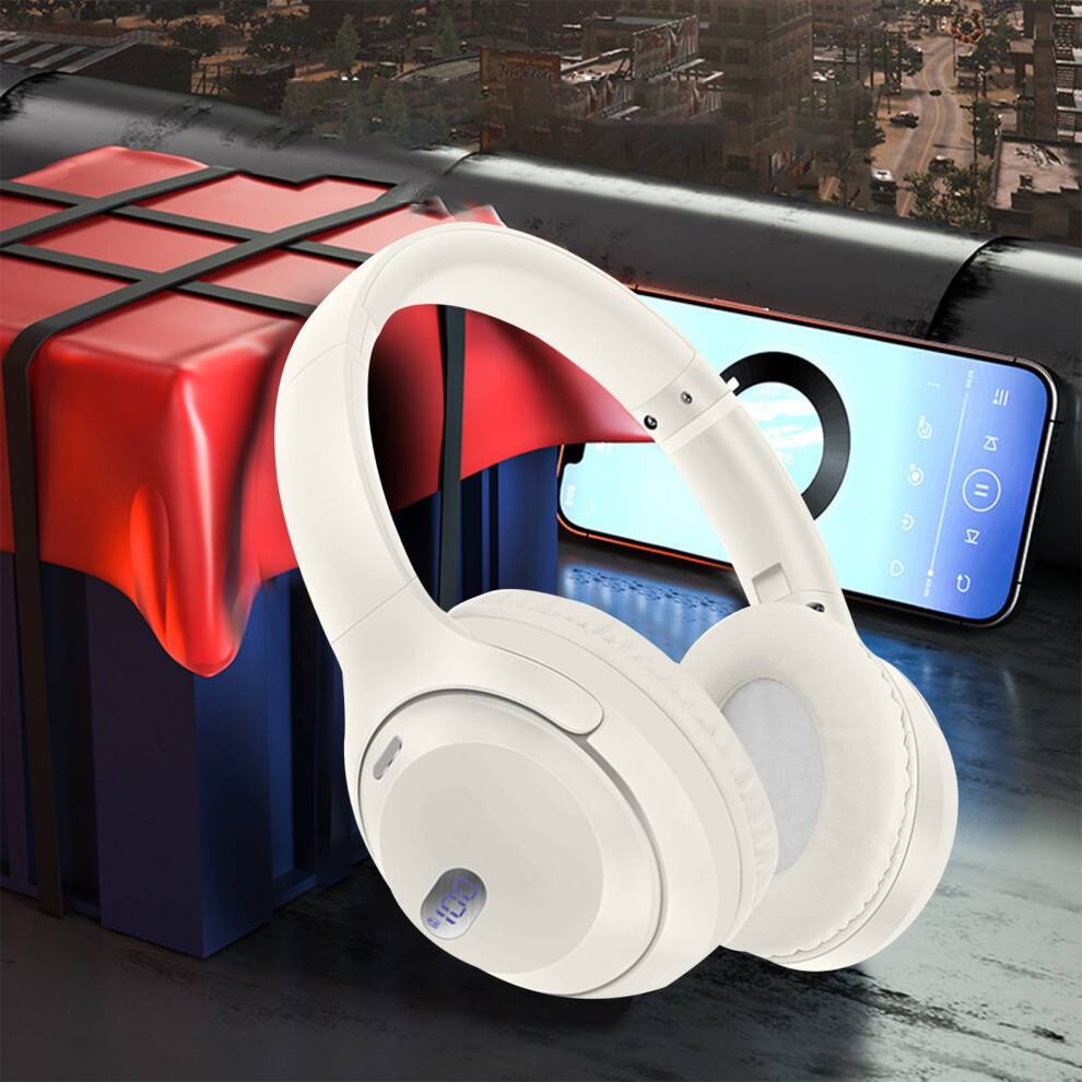 Trådløse Bluetooth 5.3-sportshovedtelefoner med hovedbøjle, IPX3, svedtætte, justerbare og komfortable, 16 timers spilletid