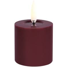Uyuni Lighting Bloklys m. Smelteeffekt LED Ø5xH4,5 cm, Wine Red