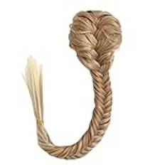 Hårbulle Hårstycke 20 tums Fishbone Braid Ponytail Hair Bun Extensions Syntetiskt dragsko hästsvans Clip In Hair Extension Hästsvans Naturlig Svart Kvinnor Chignon (Color : M27-613)