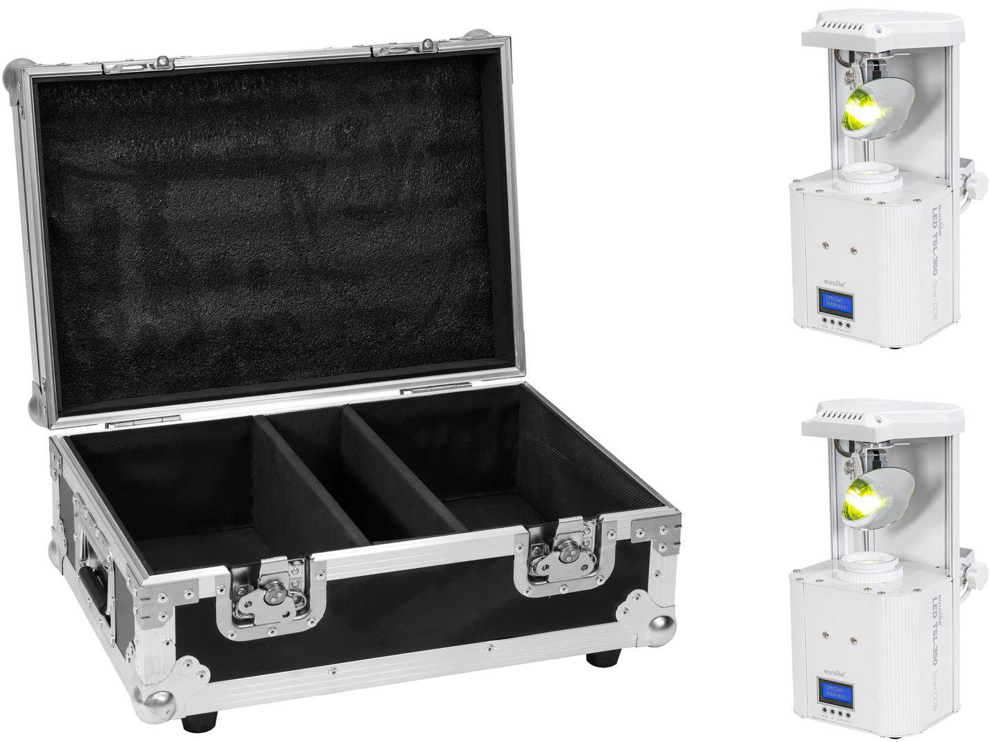EUROLITE Set 2x LED TSL-350 Scan COB weiß + Case