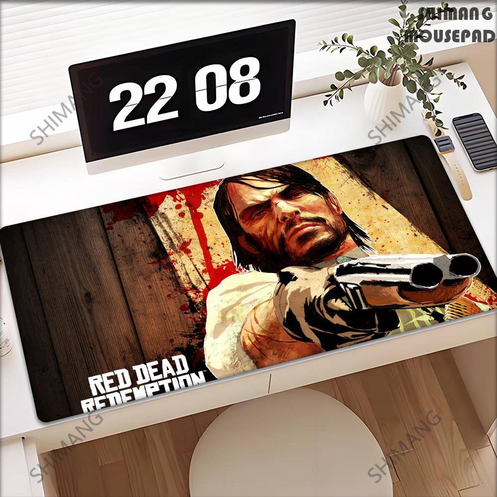 Red Dead Redemption 2 Xxl Anime Cute Mausepad Computer Accessories Game Keyboard Rubber Mousepad Pc Gamer Girl Non-slip Desk Mat