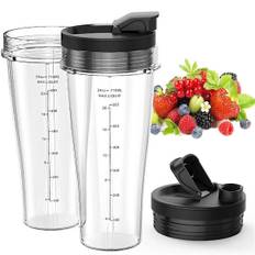 Blender Reservedele til Ninja, 24oz Ninja Blenderkopper med Låg, Blenderblad til Nutri Ninj-XS6-