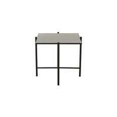 HANDVÄRK Furniture Side Table Black Frame Light Grey Marble