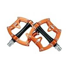 MKBHD CA130 MTB Mountain Non Slip Bike Pedals Plattform Cykel Flat Pedals 9 16" 2DU Bearings Road Bike Pedal(Orange)