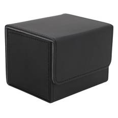 Card Deck Box Magnetic Flap Lid Large Capacity PU Leather Card Storage Case for Game Cards Tarot svart