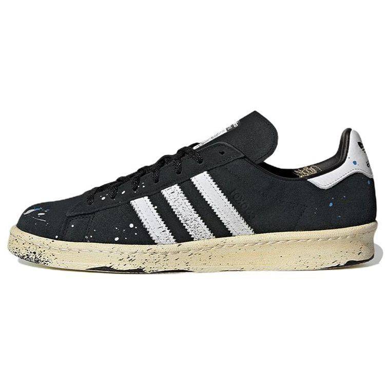 COOK x adidas Campus 80 Paint Splatter - Svarta Unisex Sneakers Core-Black Footwear-White Chalk GY7006 36