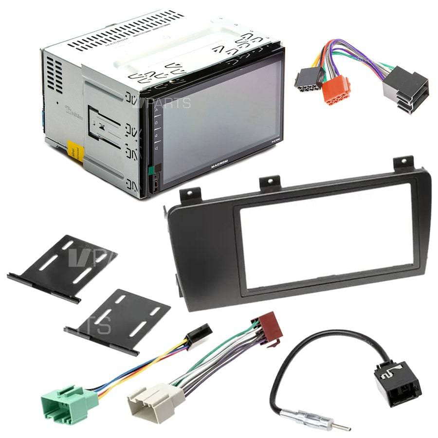 Paket: Macrom Stereo med Carplay, AndroidAuto och ram, till Volvo S60, V70, XC70, 05-07