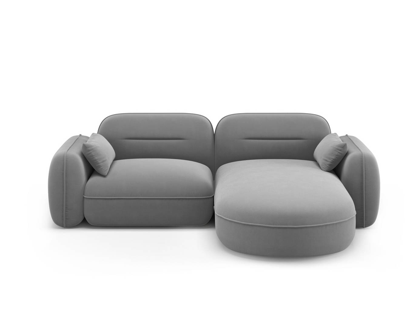 Cosmopolitan Design högervänd sammetsmodulhörnsoffa, "Sydney", 3-sits, 230 × 165 × 70 cm, Casino, svarta plastben