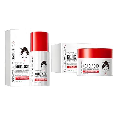 Kojic Acid Cream + Kojic Acid Serum, Moisturizing Firming Cream, dämpar effektivt pigmenteringen och lyser upp hudfärg, fuktgivande och näring, lämplig för alla hudtyper