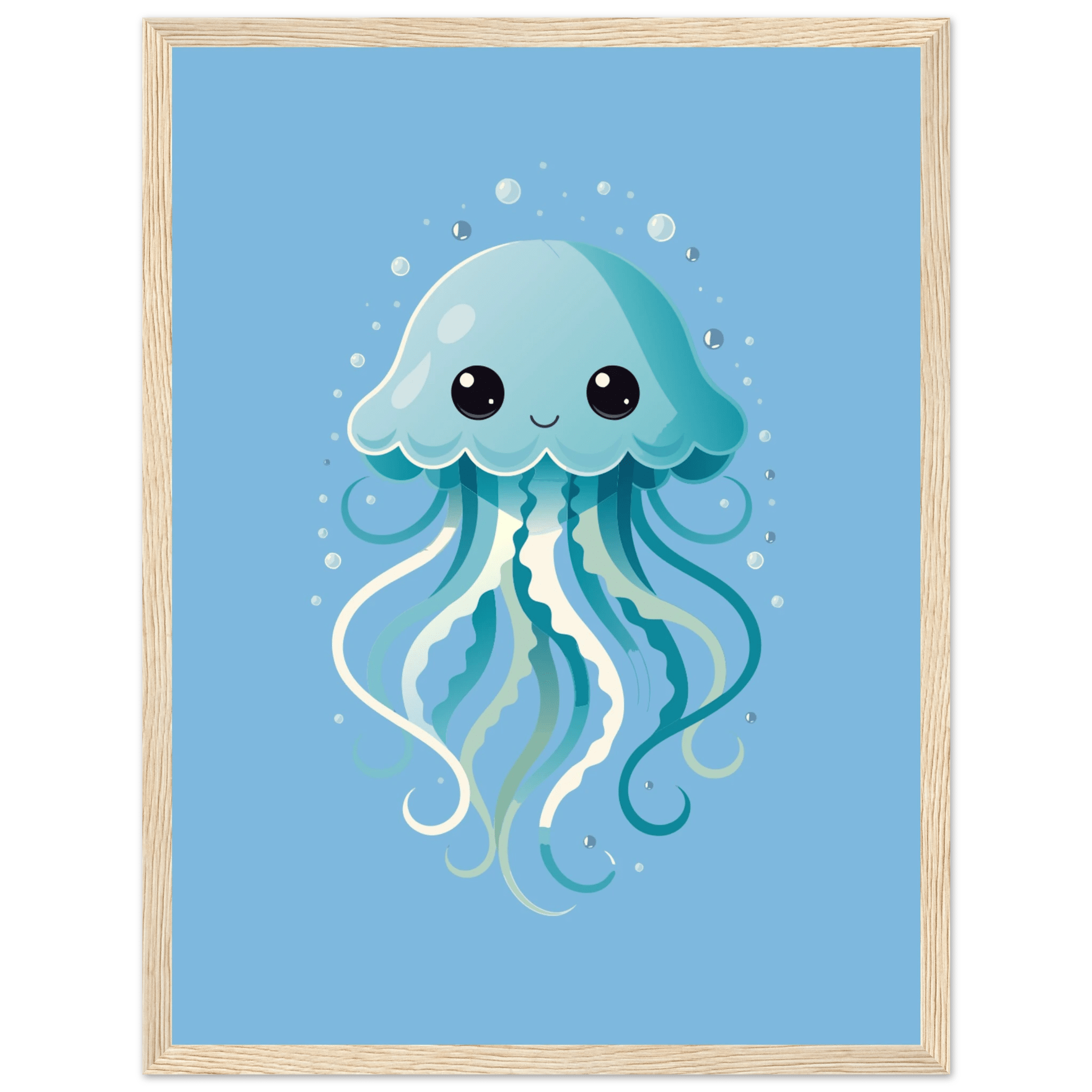 Manetposter-30x40 cm / 12x16″ / Med ram / Ljust trä