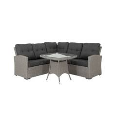Brafab Ashfield soffgrupp Grå med grå dyna 2 st 2-sitsavslut, hörn & bord 80x80 cm
