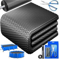 Kesser® Pool-solpresenning, rund Ø 244 cm | Solfilm tjocklek 120 µm | Solskydd solpresenning kan skäras till i storlek | pool-solpresenning, solfilm, pooluppvärmning för vattenuppvärmning, värmepresenning