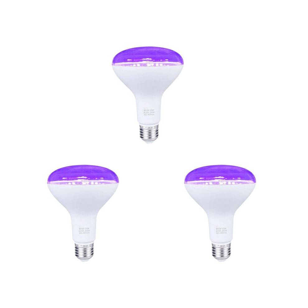 3X E26 15W Ultraviolet UV Lamp Black Light Bulb Fluorescent Detection Lamp 220V/110V Home DJ Party Decoration