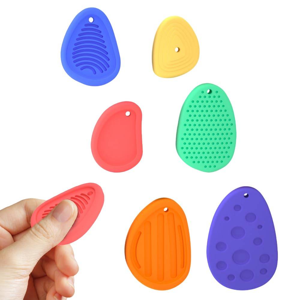 MHSKNHW Sensory Stone Set of Silicone Stress Relief Toys for Autism and Developmental Squeeze Fidget Calming Anxiety Pressure Relief Toys for Kids and