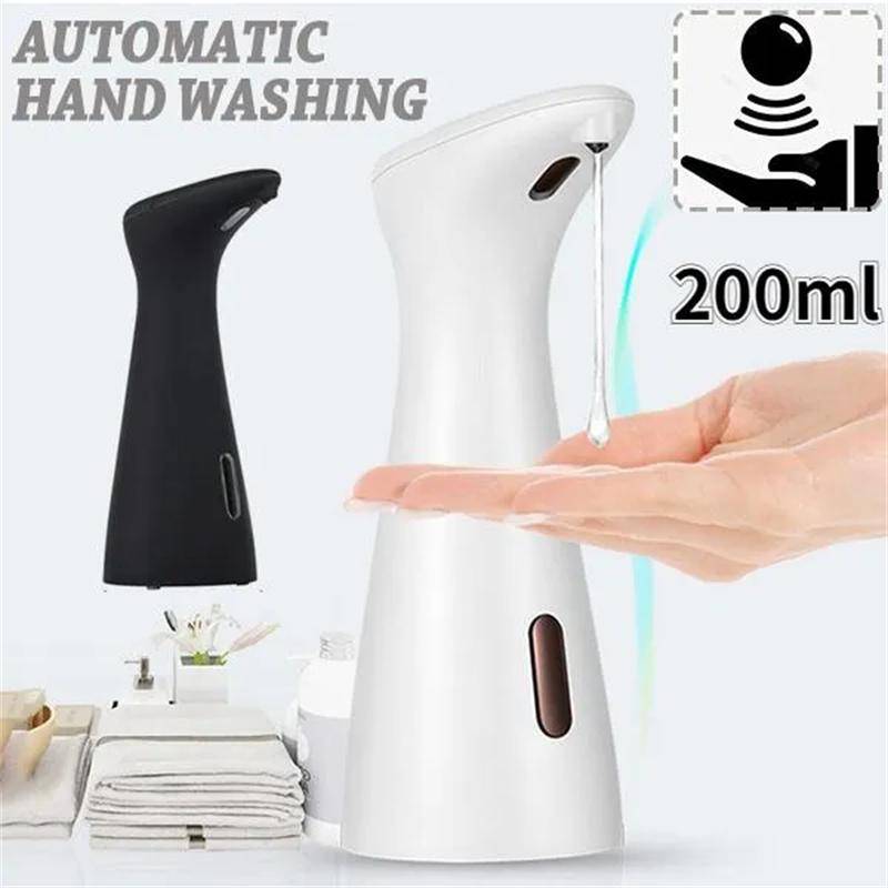 Tvåldispenser 200 ml Automatisk sensor Intelligent flytande handtvättdispenser Köksartiklar Hushållsbadrumstillbehör svart