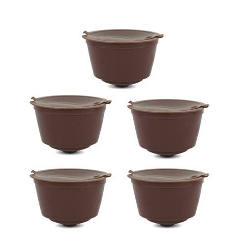 Nespresso 1/2/3 st kaffekapsel nestle dolce gusto kapsel återanvändbar kaffefilter kapselmaskin barista kaffetillbehör - 5 st brun