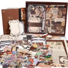 Scrapbooking Kit med 136 Dele, Bullet Journal, Vintage Scrapbooking Materialer, Æstetiske Scrapbooking-Klistermærker til Dagbog