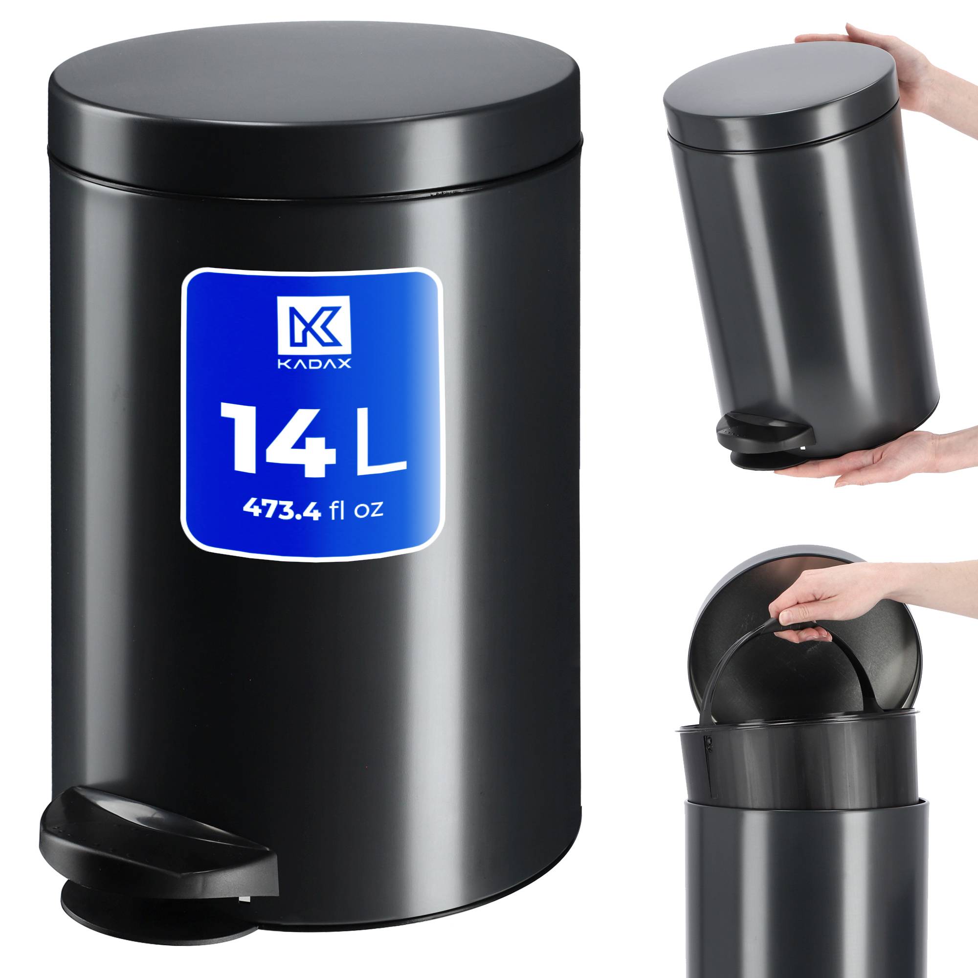 KADAX Waste Trash Bin 14L Container With Pedal