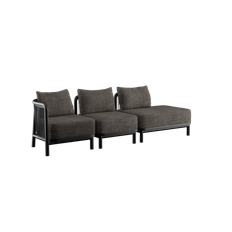 SACKit Kirra Lounge Sofa - 3 seater w/ open end - Kirra Noir