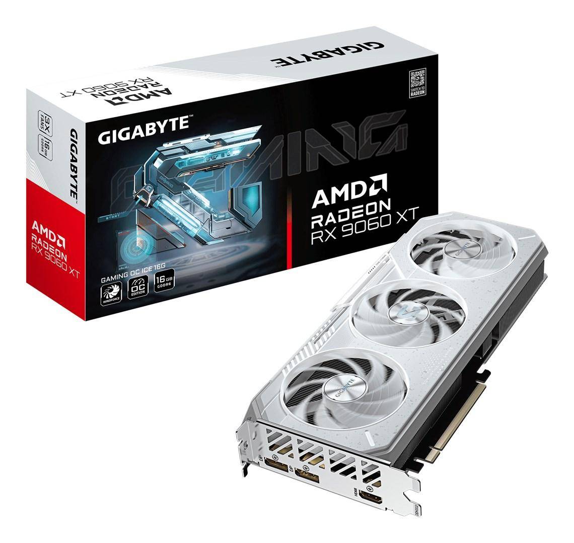 Grafikkort Gigabyte GAMING Radeon RX 9060 XT OC ICE 16G - sølv