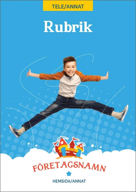 A6-flyers - Blåa - Bounce Hus - Konst & Underhållning