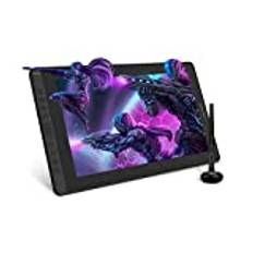 HUION KAMVAS 16 (2021) Grafisk ritplatta med hellaminerad skärm Antireflexionsskydd 10 Express-tangenter Stöd för Android Batterifri stylus 8192 penntryck - 15,6-tums pennskärm