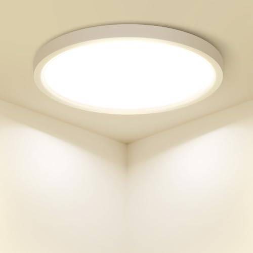 zemty Deckenlampe LED Deckenleuchte Flach, 18W 1800LM 5Farben-2700K/3000K/4000K/5000K/6500K Lampen Decke, Ø21.8x1.7cm Ultra Dünn Rund Badlampe für Flur Schlafzimmer Keller Küchen Badezimmer