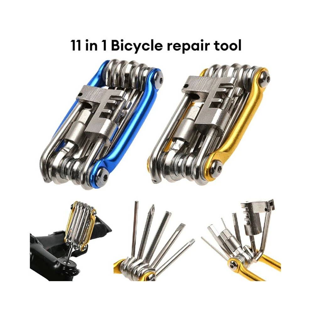11 in 1 Bicycle Bike Multi Repair Tool Kit Mountain Bike Wrench Screwdriver Chain Hex Bicycle Repair Bicycle Accessories D