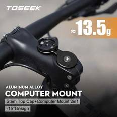 TOSEEK MTB Styre Integrerat Headsetskydd Med Datorfäste För Garmin Bryton Wahoo Cykeldatortillbehör - Svart (En-Storlek)